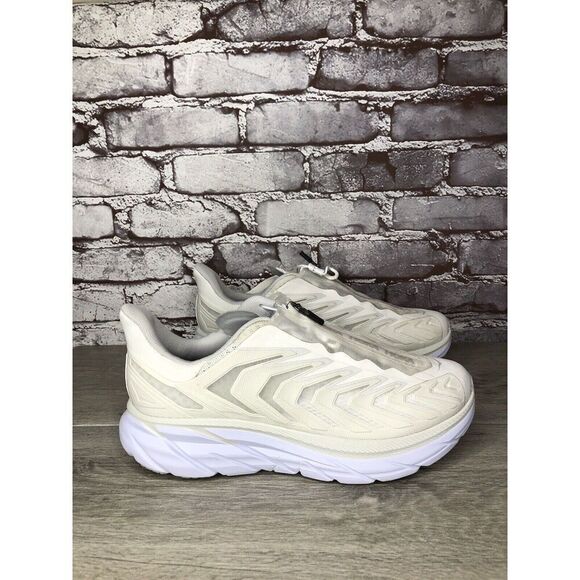 HOKA Project Clifton Blanc de Blanc Lunar Rock White Mesh Center Zip Gym Women 9 - Picture 11 of 16